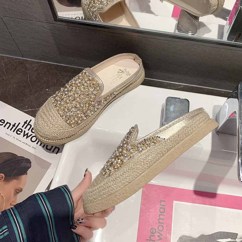 Trendy Korean Pearl Flat Half Drag