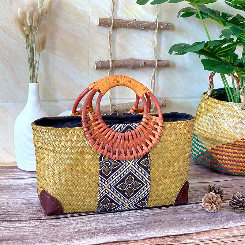 Thai handmade straw bag