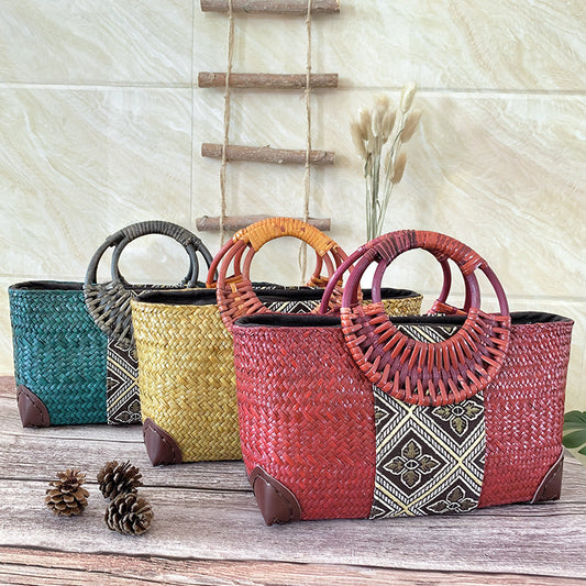 Thai handmade straw bag
