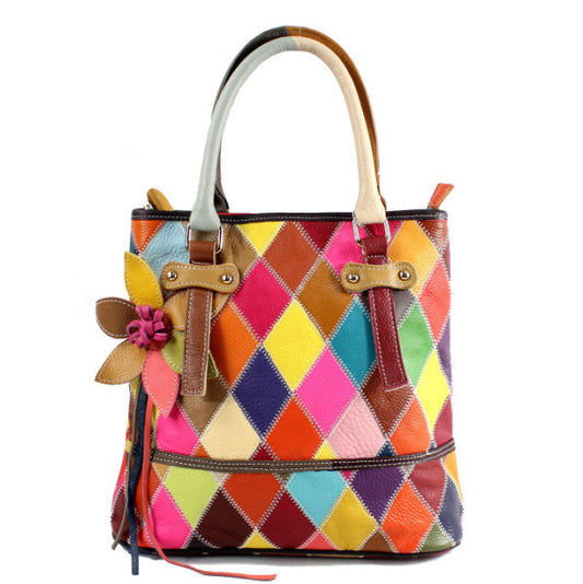 Vertical Square Color Rhombus Chain Bag