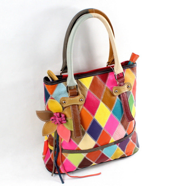 Vertical Square Color Rhombus Chain Bag