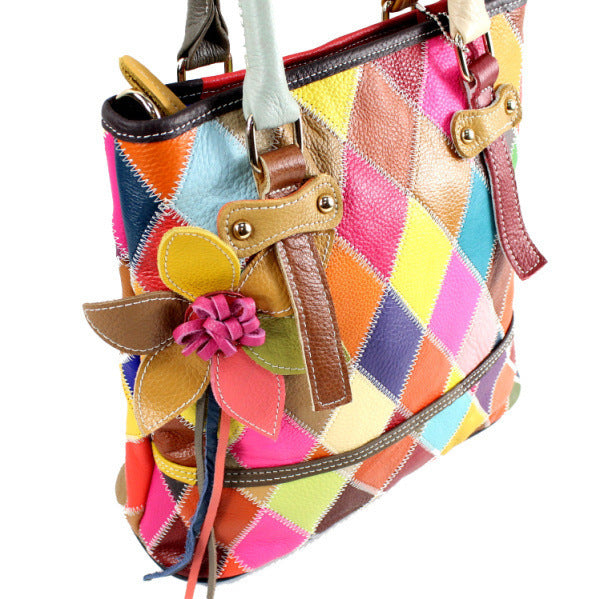 Vertical Square Color Rhombus Chain Bag