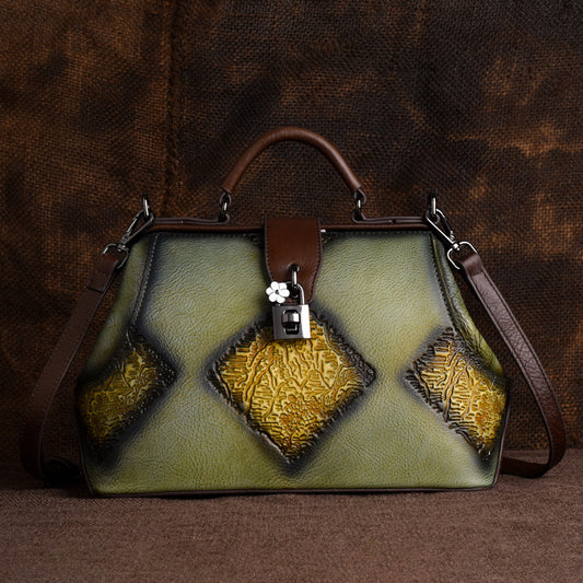 Johnature Retro Embossing Women Handbag