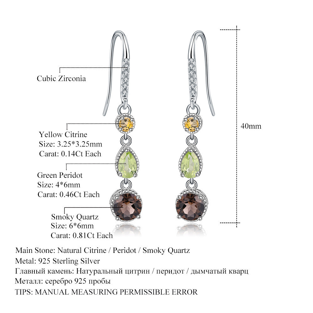 Fashionable Elegant Natural Gemstone Earrings