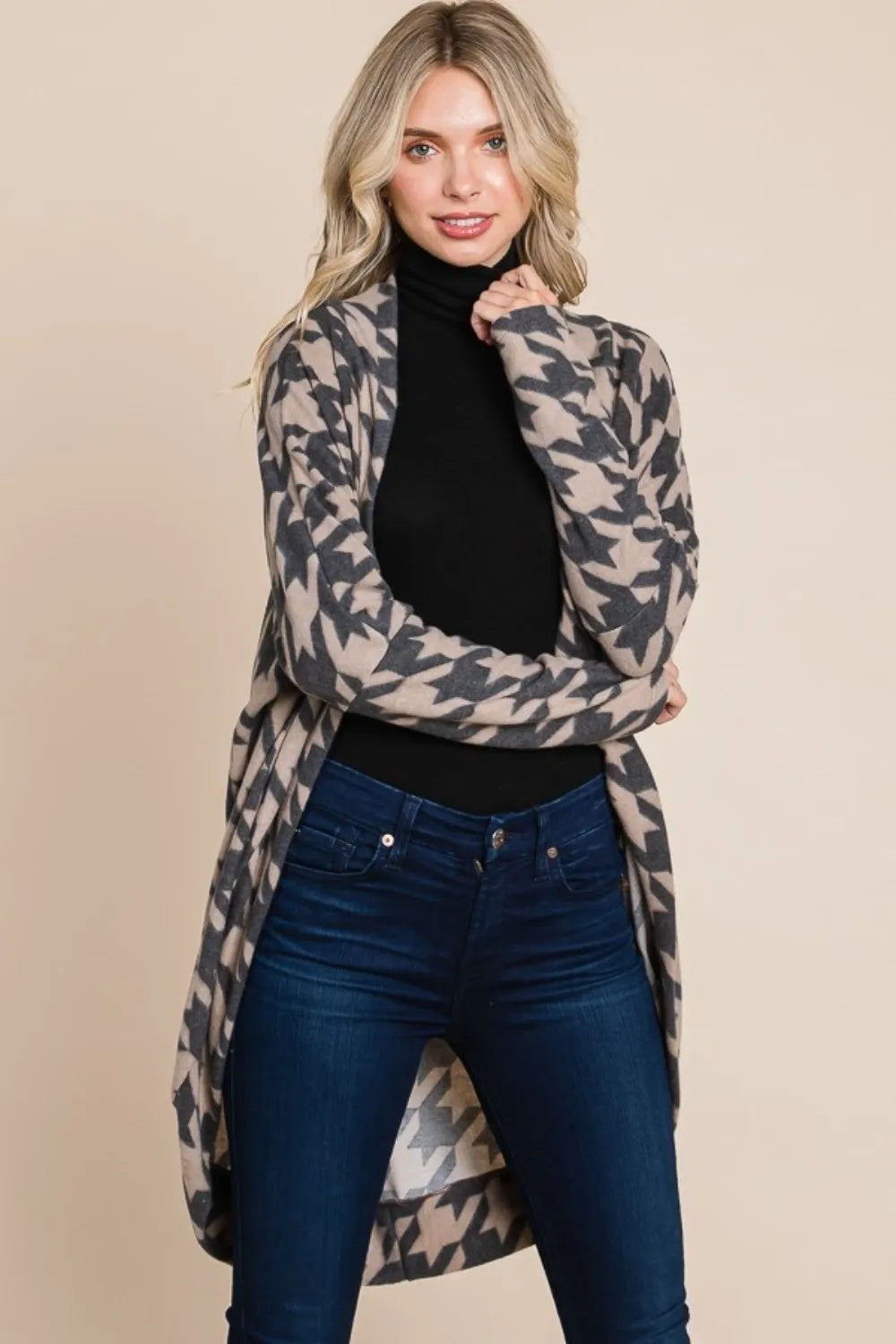 Open Front  Knit Cardigan