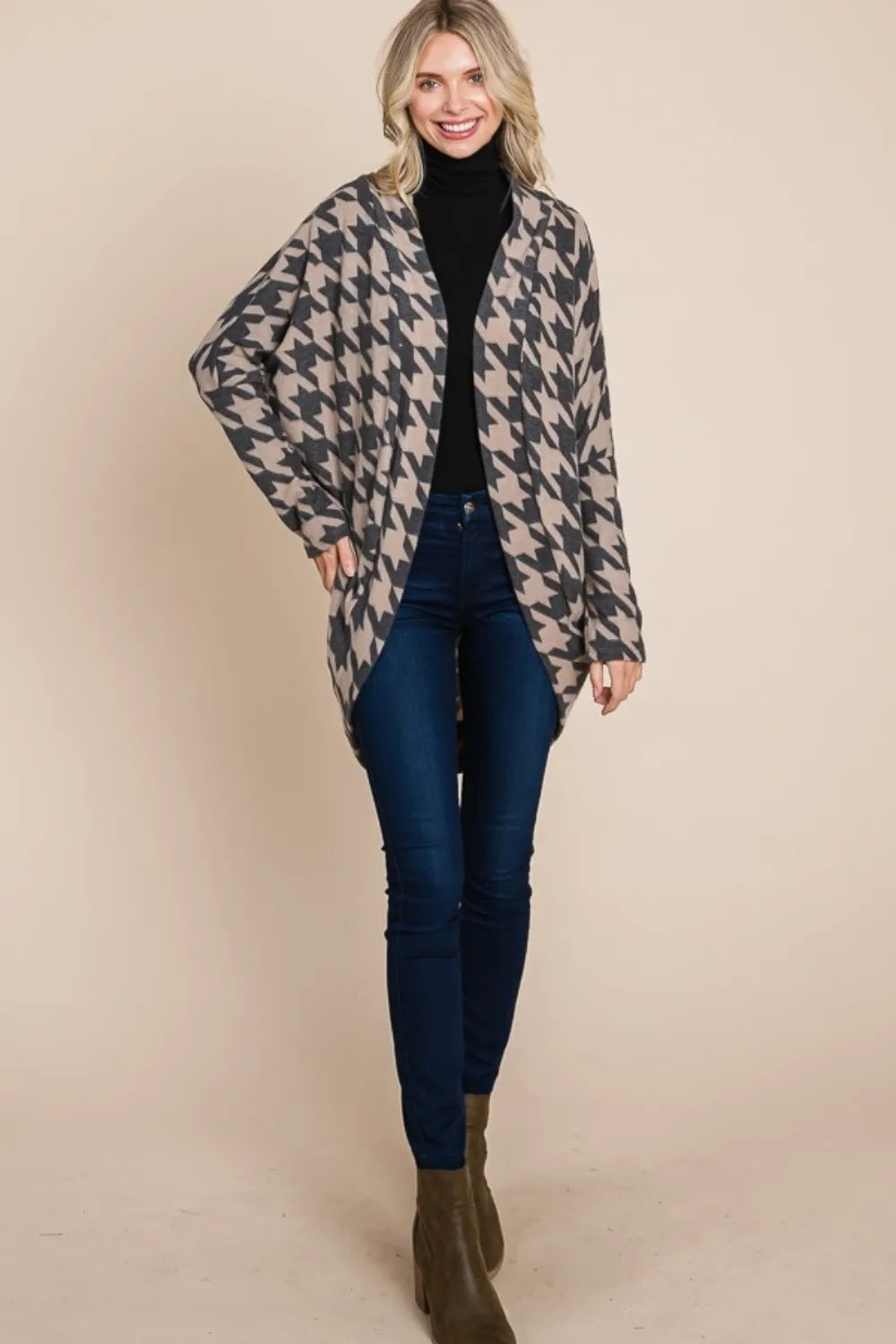 Open Front  Knit Cardigan