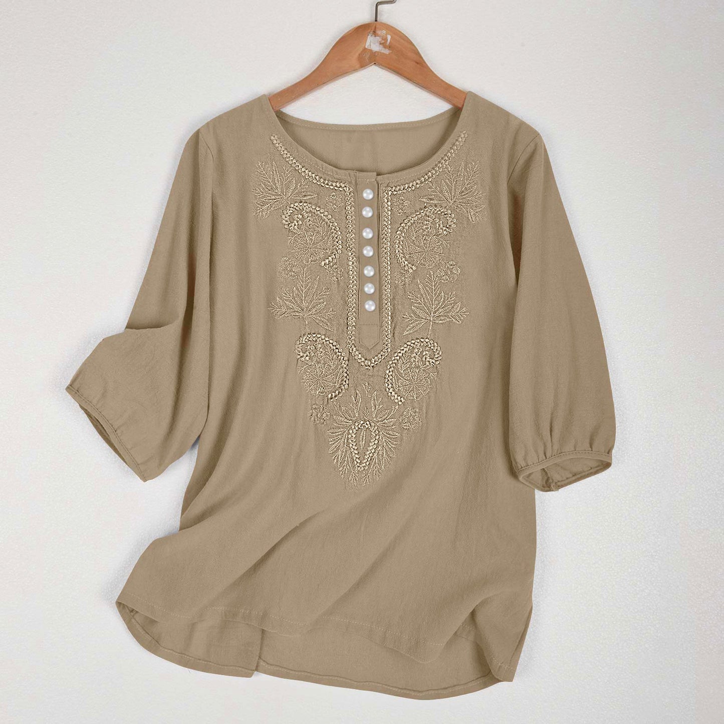 Artistic Retro Linen Women's Top