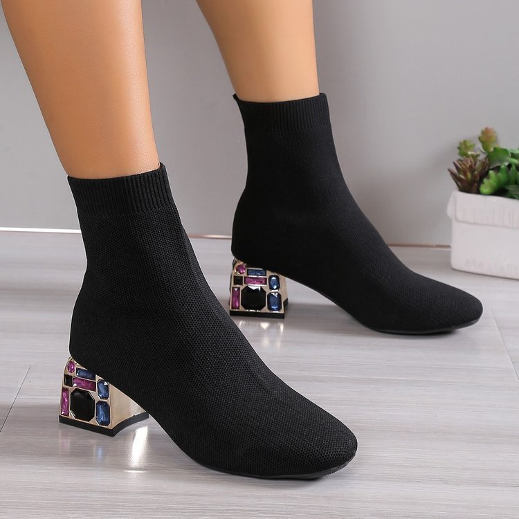 Woven Square Toe Women's Shoes
