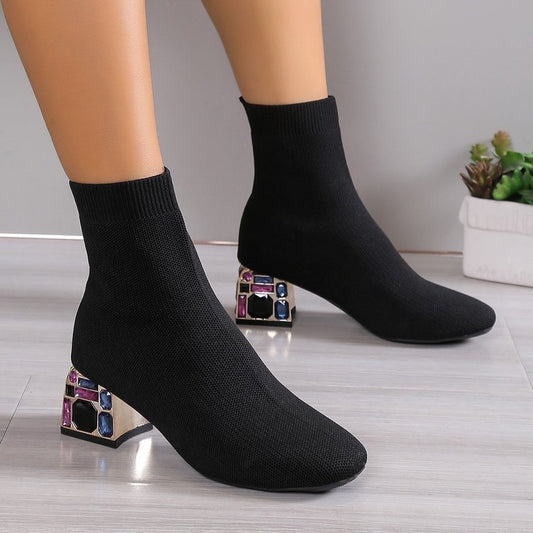 Woven Square Toe Women's Shoes