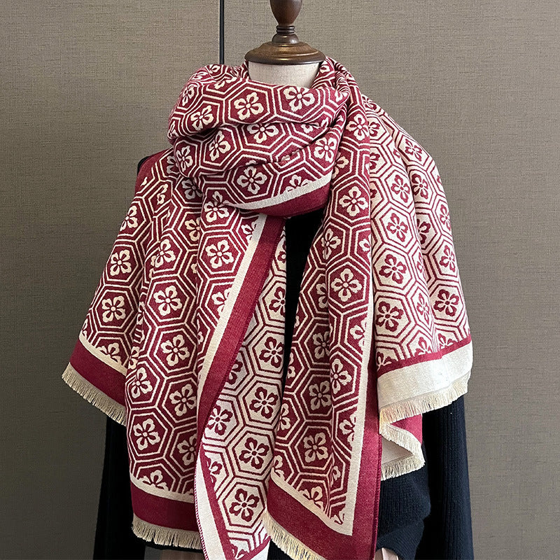Cashmere Scarf Female Winter All-matching