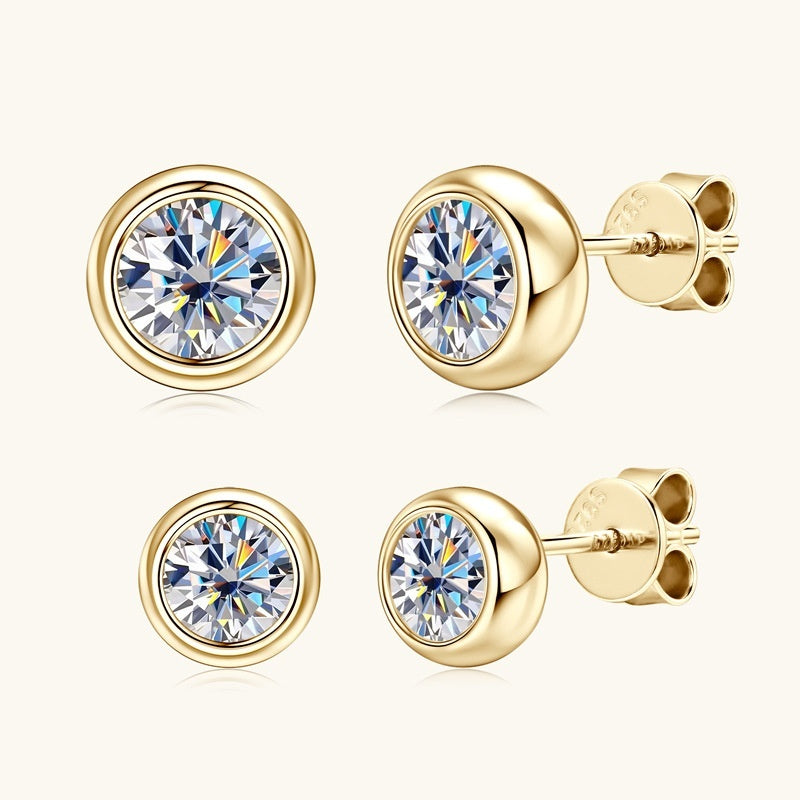 Round Moissanite Stud Earrings