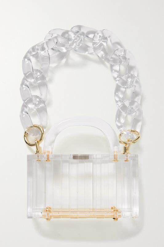 Transparent acrylic chain small square bag