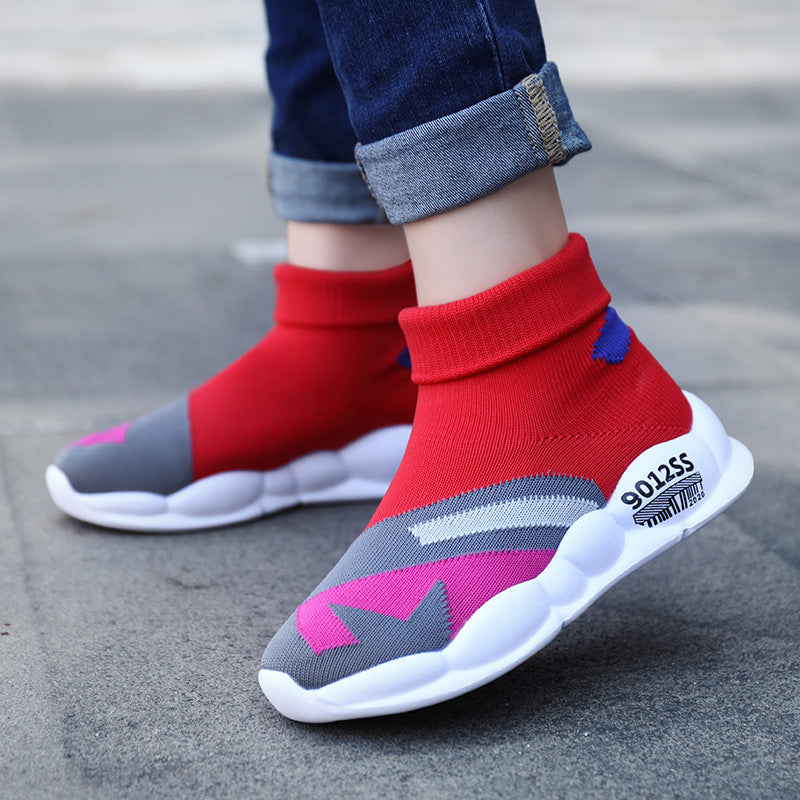 New Girls' Breathable Flying Sneakers