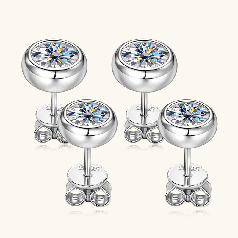 Round Moissanite Stud Earrings