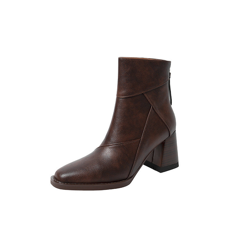 Women's Brown British Style Retro Shoes