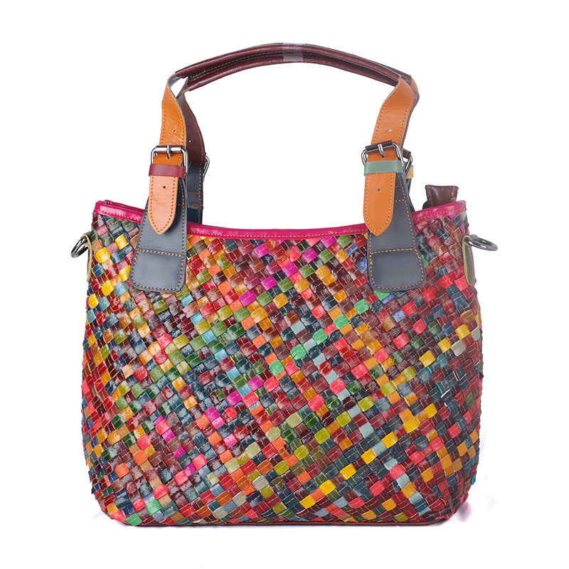 Cowhide ladies single bag