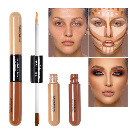 Double Head Lightening Liquid Concealer Foundation