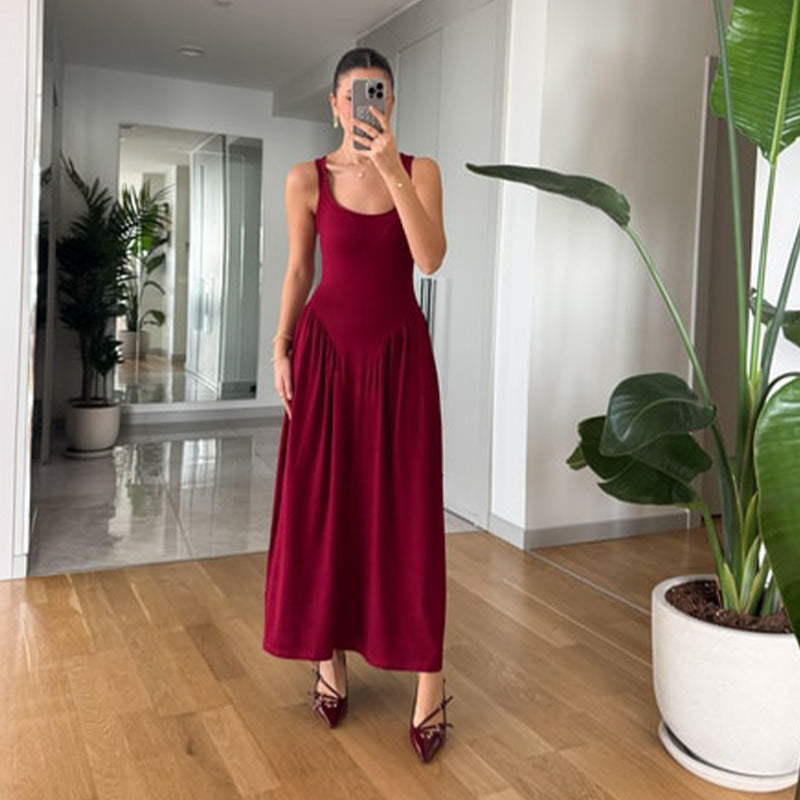 Women's Square Collar Slim Dress