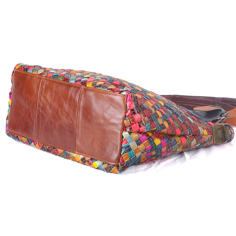 Cowhide ladies single bag