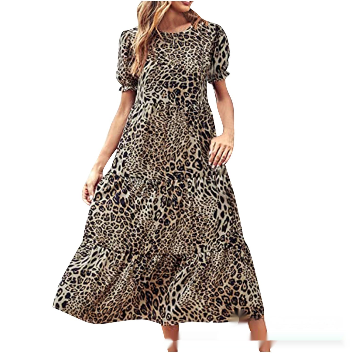 Printed Short Sleeves Dress Women