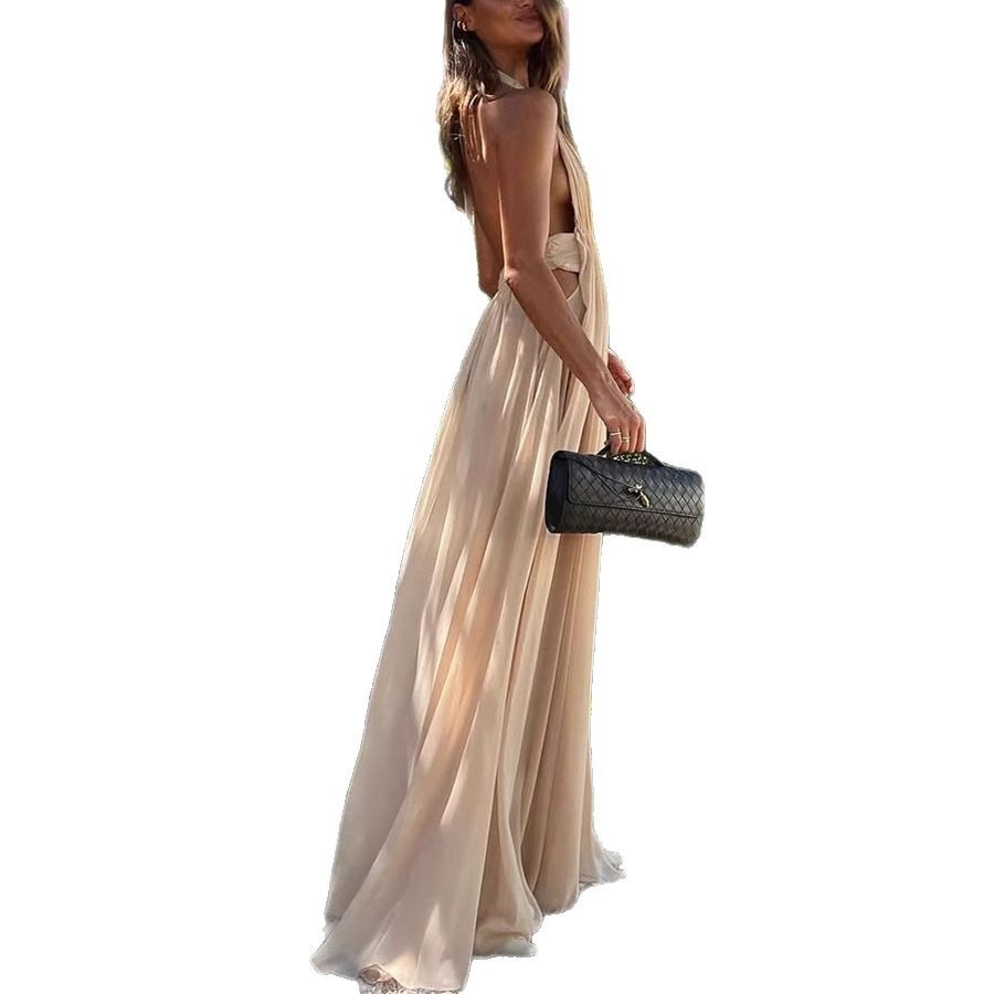 Summer Deep V-neck Backless Dress Women