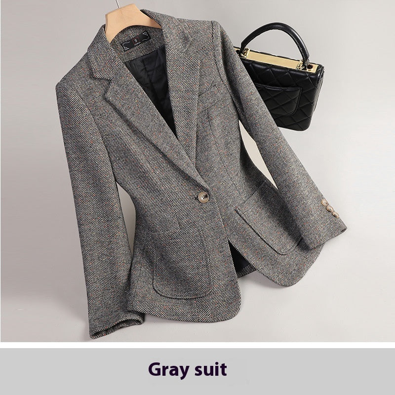 Women's Woolen Quilted Suit Jacket