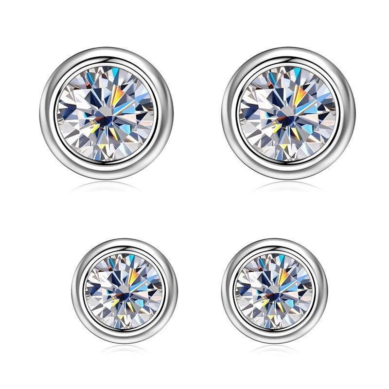 Round Moissanite Stud Earrings