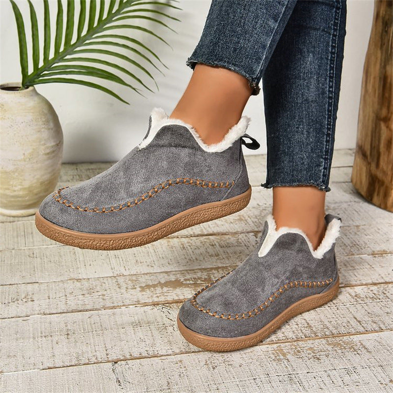 V-cut Cotton Shoes For Women