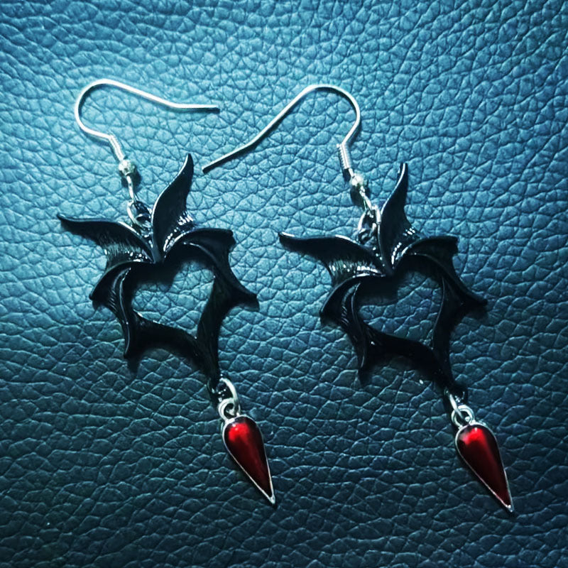 Vintage Oil Dripping Wings Earrings