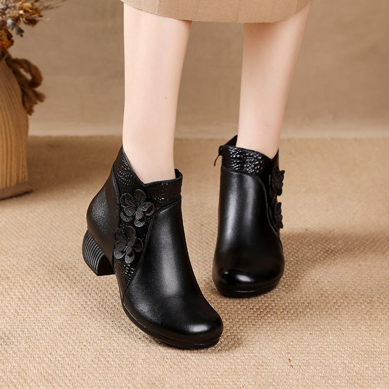 Soft Surface Cattlehide Leather Boots