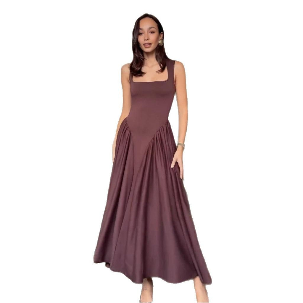 Women's Square Collar Slim Dress