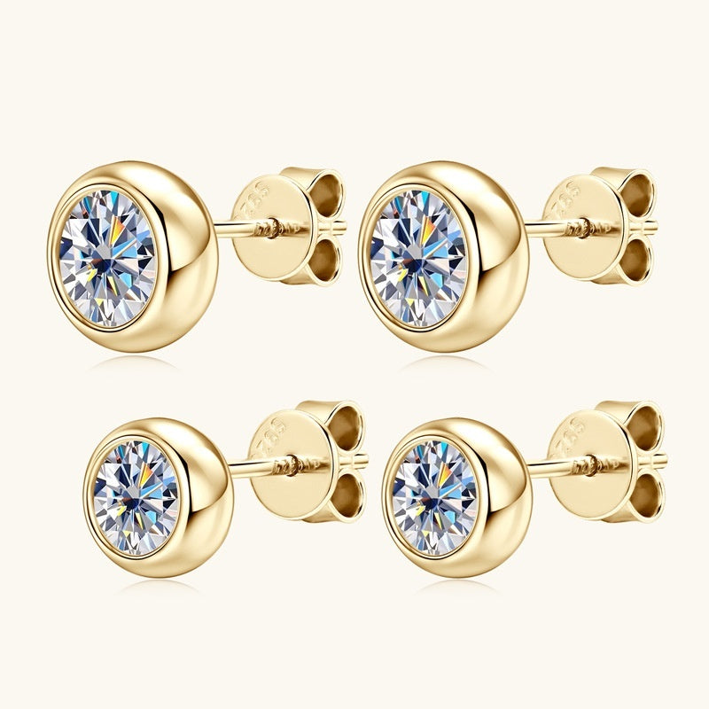 Round Moissanite Stud Earrings