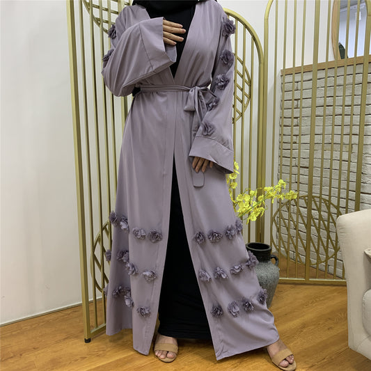 Women's Cardigan Floral Lace Up Robe