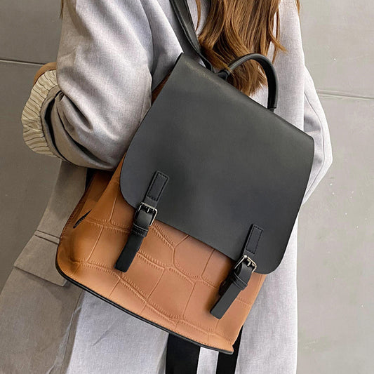 Genuine Leather Simple Backpack
