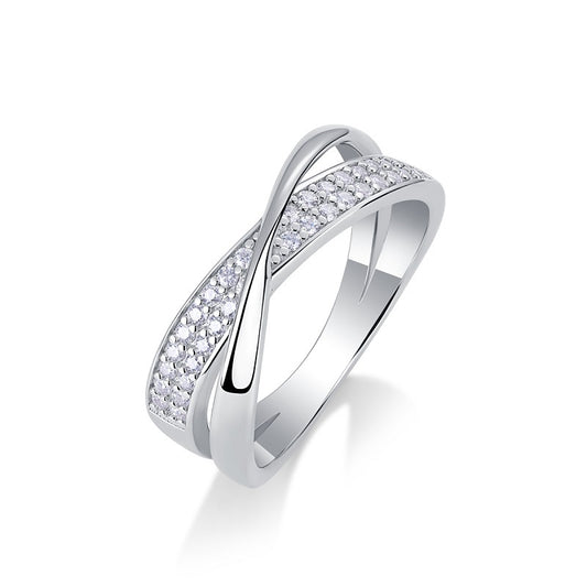 Wrap Around Ring Luxury Fashion Set Moissanite Silver Ring