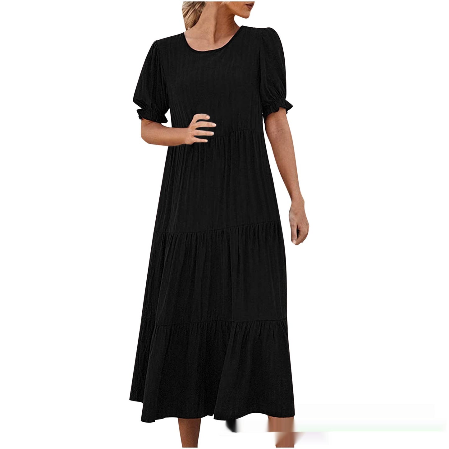Printed Short Sleeves Dress Women