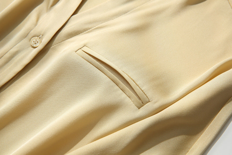 Turnover Style Commuter Silk Shirt