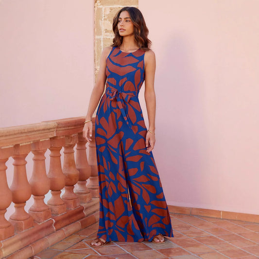 Fashion Round Neck Jumpsuit Women