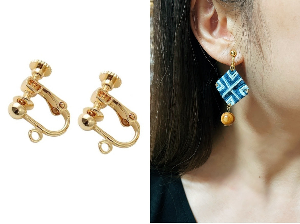 Bluedyed Plan-dyed Niche Asymmetric Earrings