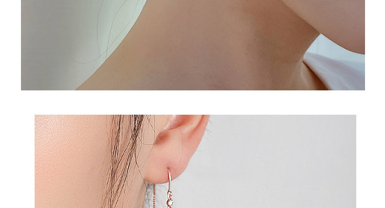 Black Square Tassel Earrings For Women