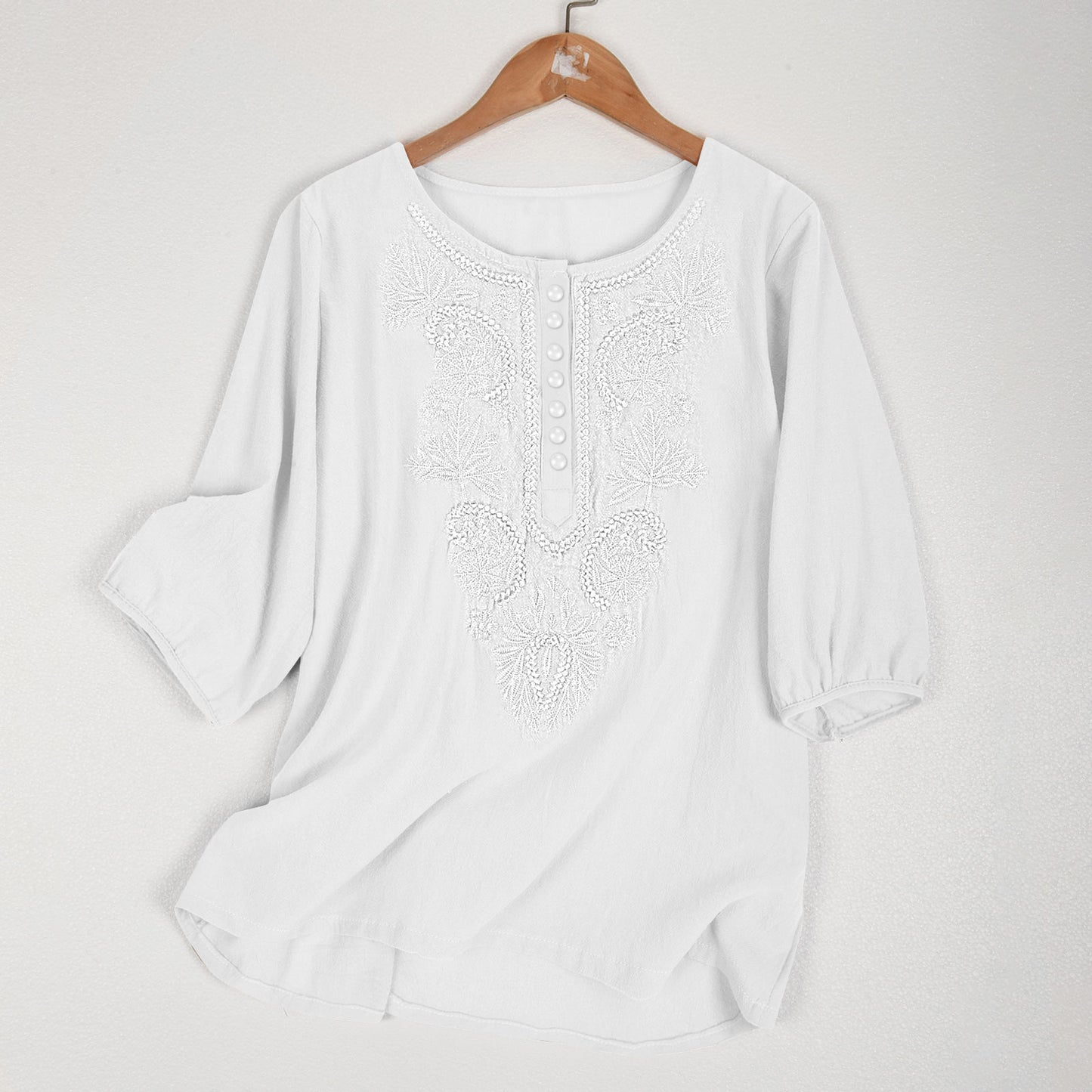 Artistic Retro Linen Women's Top