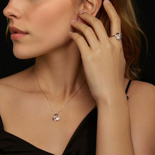 Sterling Silver Ring Moissanite Heart-shaped Jewelry