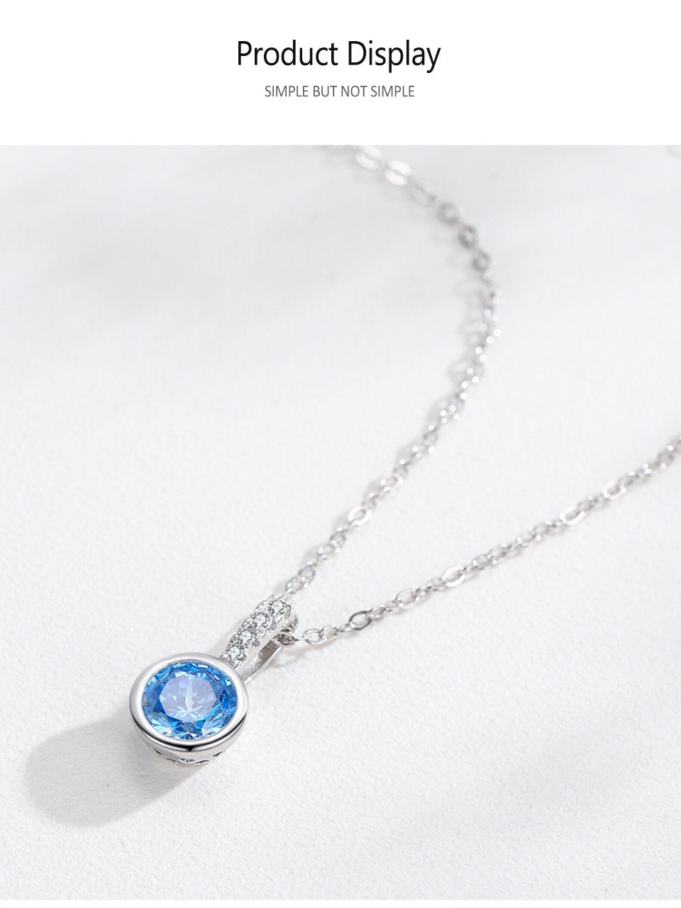 Women's Light Luxury Sea Blue Earrings Necklace