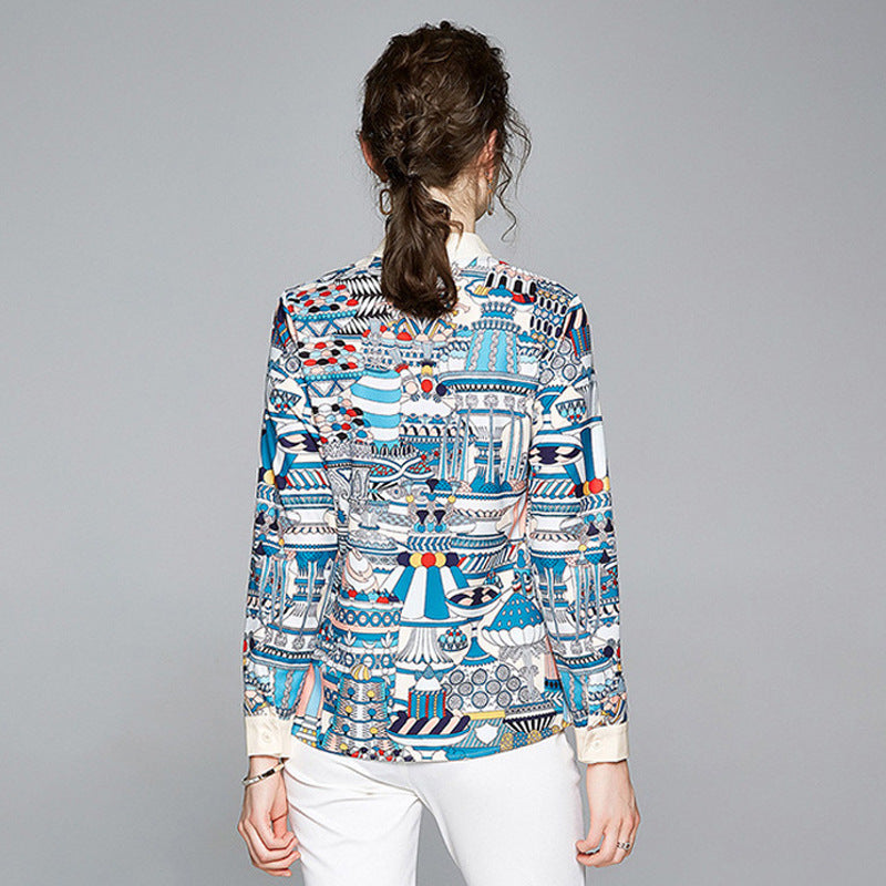 Women's Neck Printed Shirt