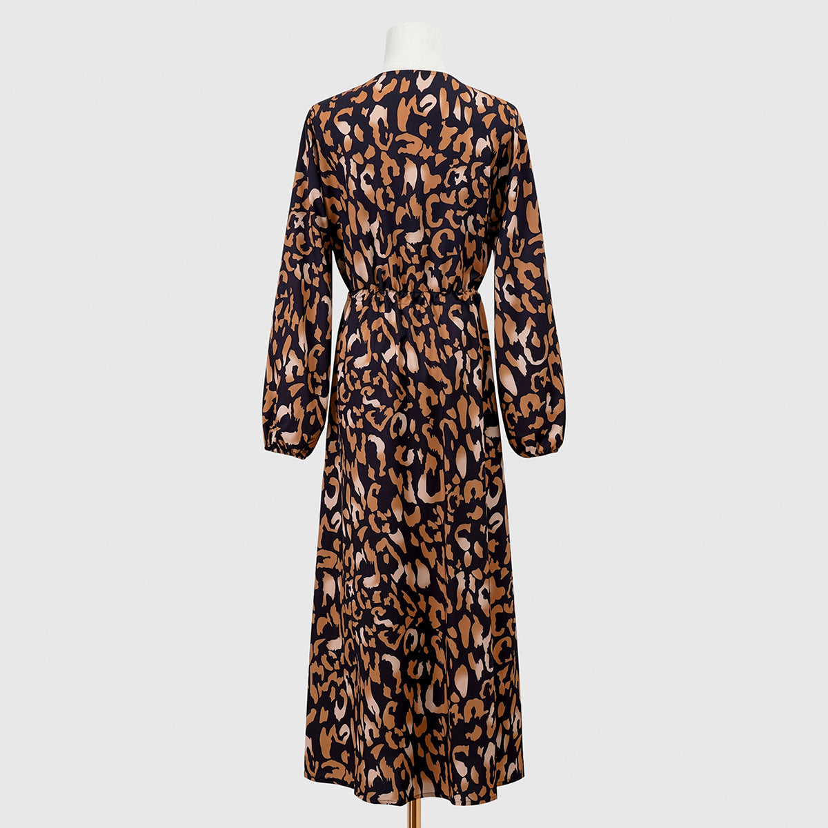 Women's V-neck Open-waisted Printed Dress