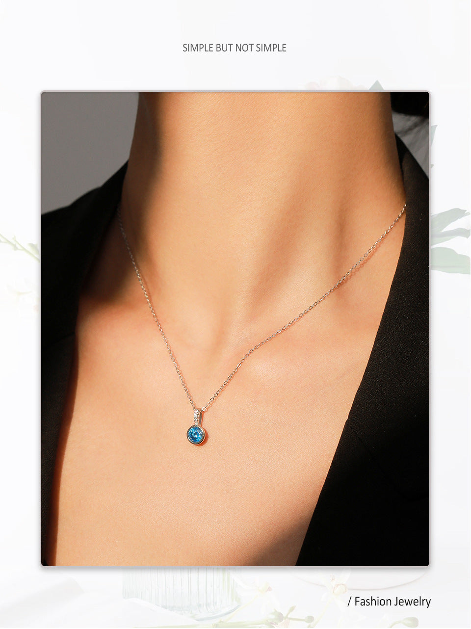 Women's Light Luxury Sea Blue Earrings Necklace