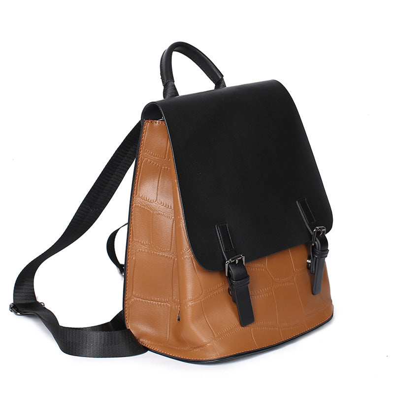 Genuine Leather Simple Backpack