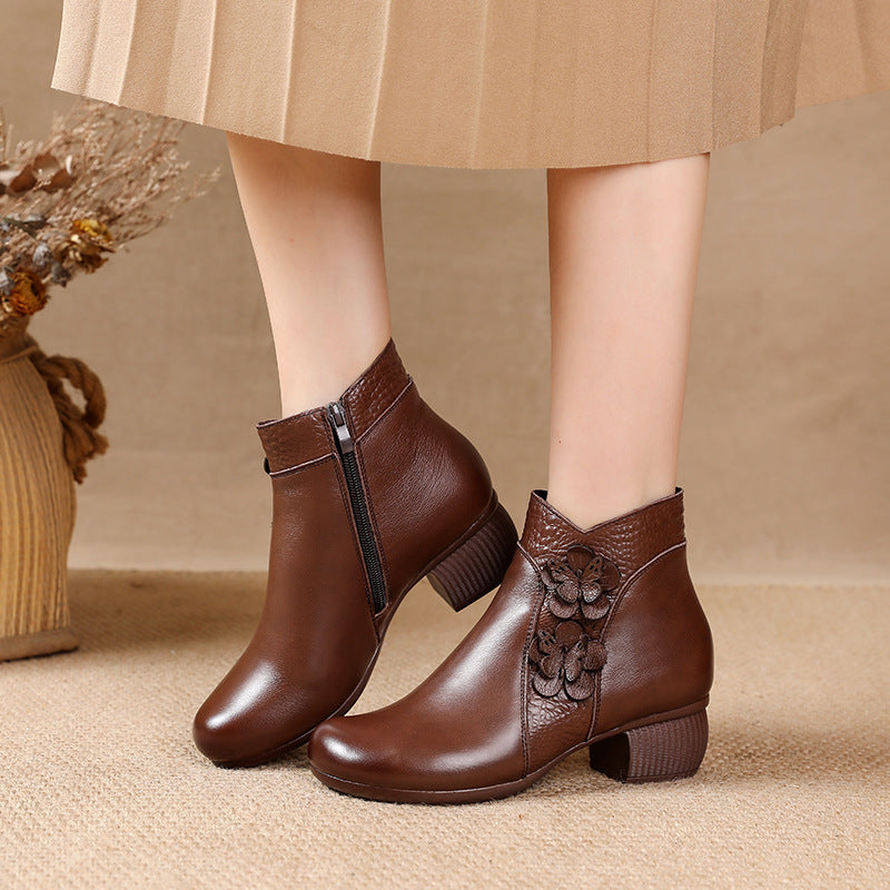 Soft Surface Cattlehide Leather Boots