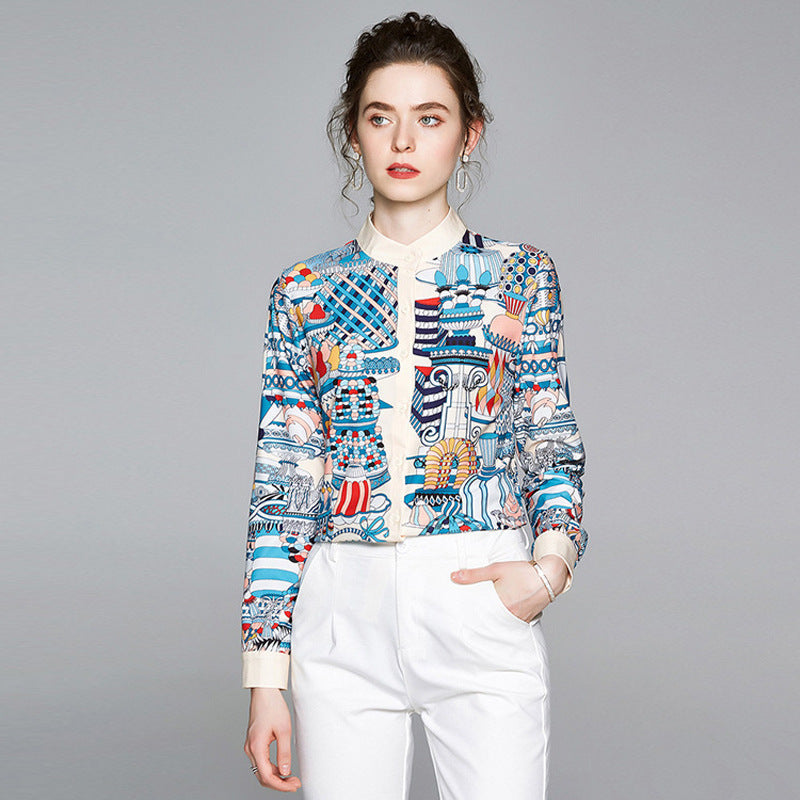 Women's Neck Printed Shirt
