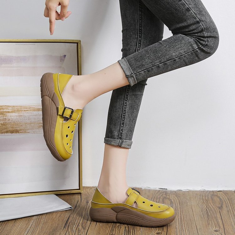 Retro Color Hollow Out Sandals